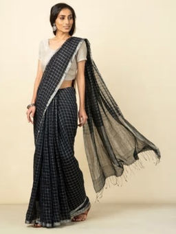 Fabindia - Cotton Silk Zari Checks Sari