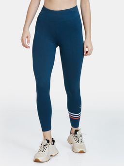 Zivame - Zelocity High Quality Stretch Leggings - Reflecting Pond-blue
