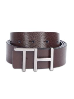 Tommy Hilfiger - Men Brown/Navy Leather Tuscola Reversible Belt