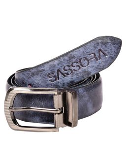Sassora - Men Blue Genuine Leather Reversible Belt