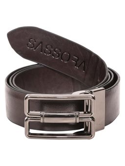 Sassora - Men Dark Brown Genuine Leather Reversible Belt