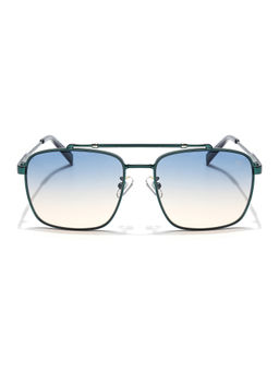Voyage - Unisex Green Frame Blue Lens Color Wayfarer Sunglass (56)