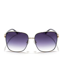 Voyage - Unisex Gold Frame Grey Lens Color Square Sunglass (58)