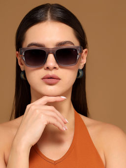 Voyage - Unisex Grey Frame Grey Lens Color Wayfarer Sunglass (56)