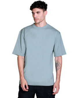 Parcel Yard - Men Cottonblend Oversized Printed T-Shirt Green