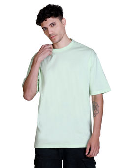 Parcel Yard - Men Cottonblend Oversized Printed T-Shirt Light Green