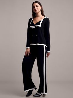 IKI CHIC - Black White Stripe Contrast CO-Ord (Set of 2)