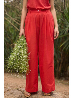 Okhai - Meadow Pure Cotton Red Pants