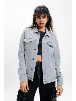 FREAKINS - Grey Classic Denim Trucker Jacket