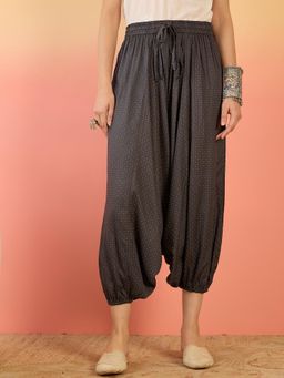 InWeave - Dark Grey Pin Dot Harem Pant