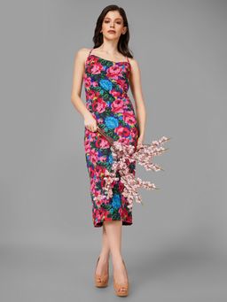 Attic Salt - Multi-Colour Floral Midi Dress