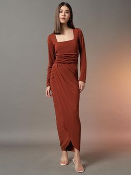 Trend Arrest - Square Neck Wrap Around Dress