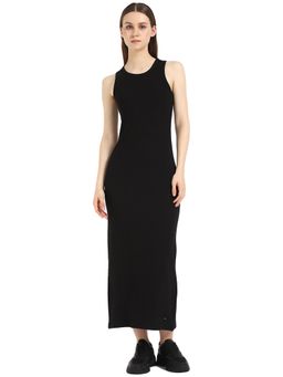 Tommy Hilfiger - Black Slim Rib Midi Dress