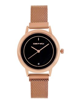 Joker and Witch - Joker & Witch Eclipse Black Dial Rose Gold Mesh Strap Analog Womens Watch