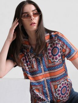 ONLY - Women Printed Orange Shirt