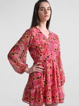 ONLY - Women Floral Print Red Dress