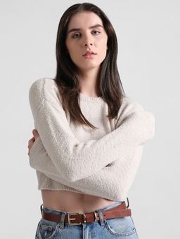 ONLY - Women Solid Beige Sweater