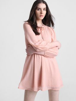 ONLY - Women Self Design Pink Dress