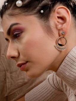 Odette - Gold Tone Ring Dangle Earring