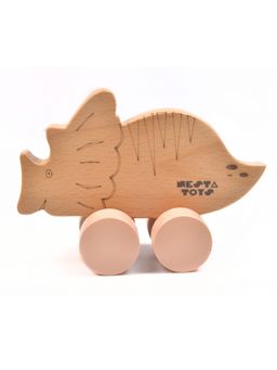 NESTA TOYS - Wooden Dinosaur Pull Along Toy (6-9 Months)