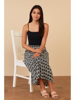 NOBARR - Women White Printed Skirt with Side Slit