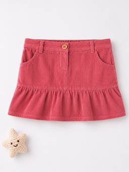 Kidbea - Pink Soft Corduroy Mini Skirt