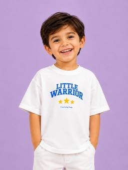 Kidbea - White Bamboo Viscose Kids Oversized Half Sleeve T-Shirt