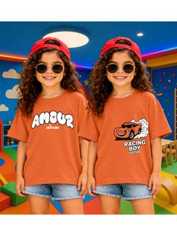 LEOTUDE - Kid'S Multi-Colour Printed Cotton Oversized T-Shirt (Pack Of 2)
