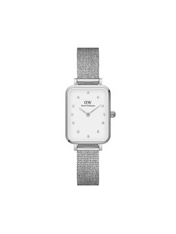 Daniel Wellington - Quadro Lumine Pressed Sterling 20x26mm White Dial Womens Silver Watch