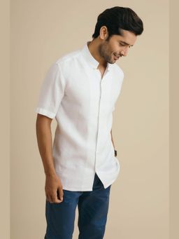 Philocaly - Prato Slim Fit Solid White Shirt