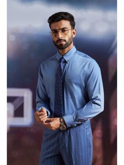 Philocaly - Daly Regular Fit Solid Blue Shirt