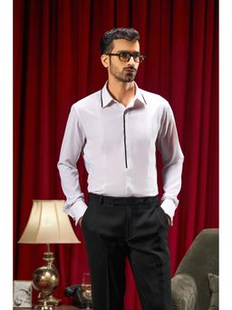 Philocaly - Ford Regular Fit Embroidered White Shirt