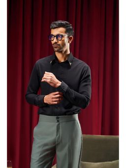 Philocaly - Eastwood Slim Fit Solid Black Shirt