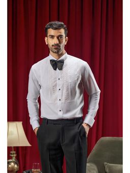 Philocaly - Mendes Slim Fit Embroidered White Shirt