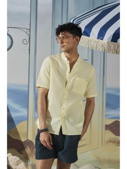 Philocaly - Lumora Slim Fit Solid Yellow Shirt