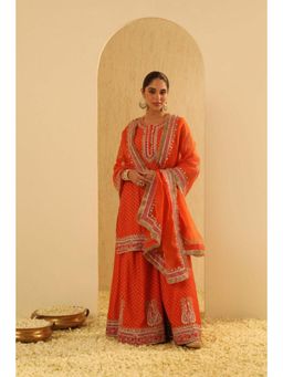 Sheetal Batra - Hoorain - Orange Kurta With Sharara And Dupatta