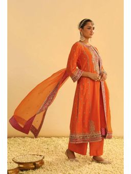 Sheetal Batra - Mayra - Orange Long Kurta With Palazzo And Dupatta