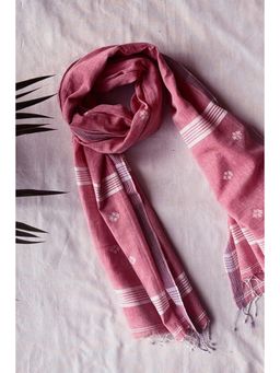 Sutra Art of Clothing - Handloom Rose Pink Quartz Naksha Jamdani Dupatta