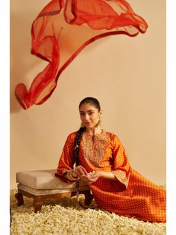 Sheetal Batra - Shezia - Orange Long Kurta And Salwar Set With Dupatta