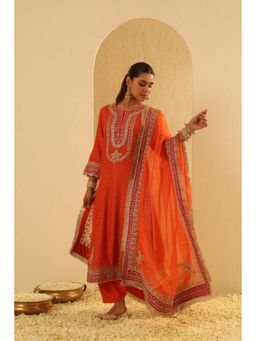 Sheetal Batra - Saanjh - Orange A-Line Kurta And Salwar Set With Dupatta