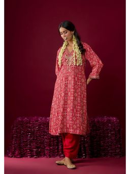 Sheetal Batra - Safiya - Deep Red Long Kurta And Salwar Set With Dupatta