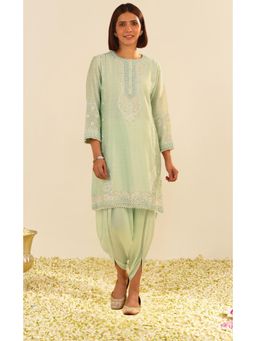 Sheetal Batra - Zahra - Mint Green Short Kurta And Dhoti Pant Set With Dupatta