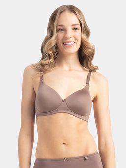 Jockey - 1819 Wirefree Padded Microfiber Elastane Full Coverage T-Shirt Bra-Deep Taupe