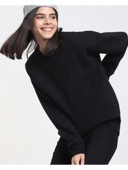 Bewakoof - Heavy Duty 1.0 Women's Black Oversized Plus Size Sweatshirt