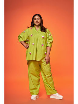 Neeti and Mudita - Lime Green Lotus Leaf Co-ord (Set of 2)