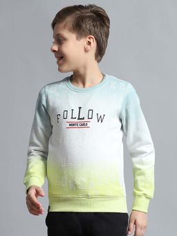 Monte Carlo - Boys Ombre Green Round Neck Full Sleeve Sweatshirt