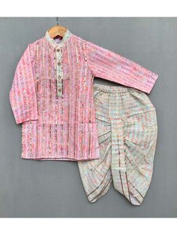 LABEL NEETI - Boys Pink Printed Dhoti with Kurta