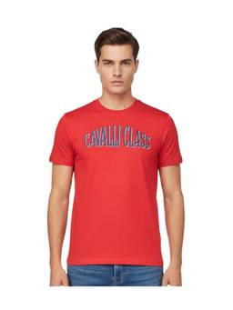 Cavalli Class - Red Logo Print T-Shirt