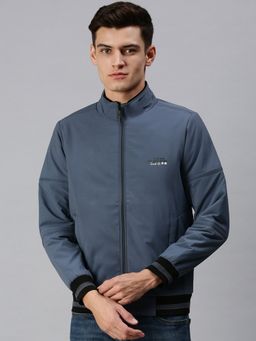 SHOWOFF - Men Casual Solid Blue Jacket