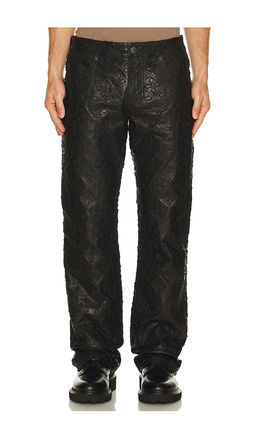Affliction - Quilted Cross Leather Pant